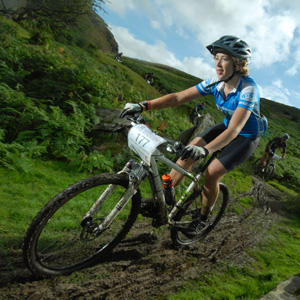 Sponsoring Amy O'Loughlin competing in the TransWales Mountain Bike Event