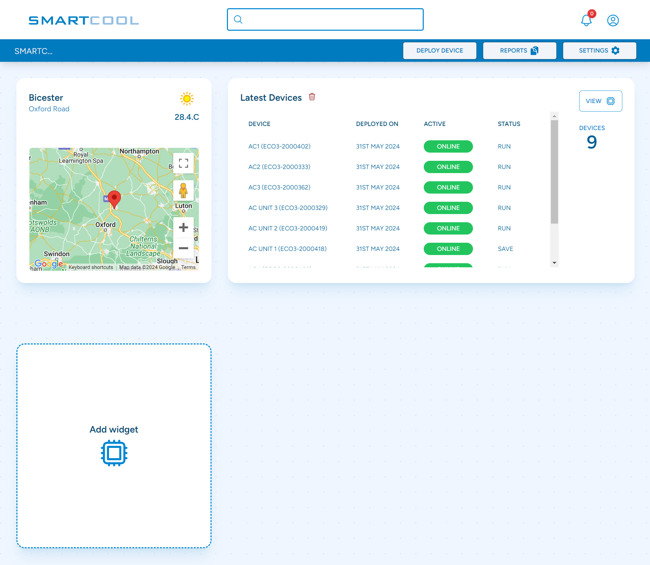 Smartcool Systems Device-level IOT Wireless Energy Monitoring Laravel Web App Development SP004 - Site Devices